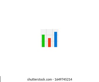 Bar chart vector flat icon. Isolated increasing, decreasing graph bar emoji illustration 