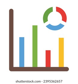 Bar Chart Vector Flat Icon For Personal And Commercial Use.
