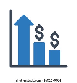 bar chart vector glyph color icon 