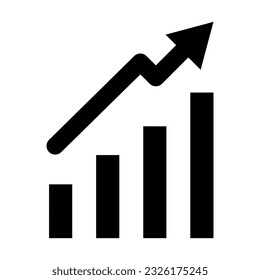 Bar Chart Vector Glyph Icon For Personal And Commercial Use.
