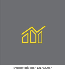Bar chart vector icon