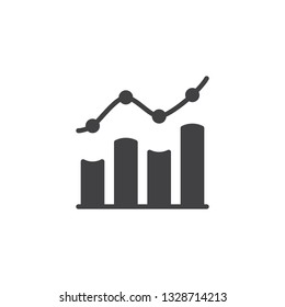 Bar chart vector icon. filled flat sign for mobile concept and web design. Growth, increase chart statistic glyph icon. Symbol, logo illustration. Pixel perfect vector graphics