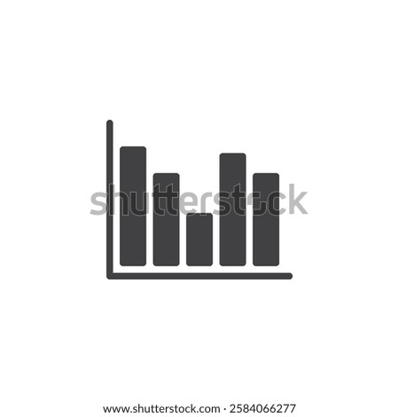 A bar chart vector icon. filled flat sign for mobile concept and web design. Analytics chart glyph icon. Symbol, logo illustration. Vector graphics