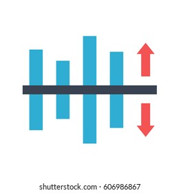 Bar Chart Vector Icon. Flat icon isolated on the white background. Editable EPS file. Vector illustration.