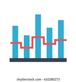 Bar Chart Vector Icon. Flat icon isolated on the white background. Editable EPS file. Vector illustration.