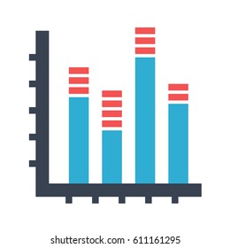 Bar Chart Vector Icon. Flat icon isolated on the white background. Editable EPS file. Vector illustration.