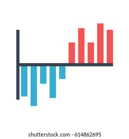 Bar Chart Vector Icon. Flat icon isolated on the white background. Editable EPS file. Vector illustration.