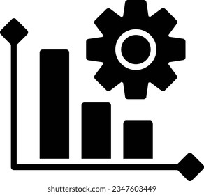 Bar Chart Vector Icon Glyph Style