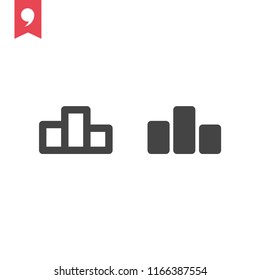 Bar chart vector icon, graph symbol, statistics sign