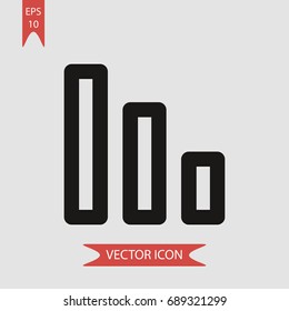 Bar chart vector icon, illustration symbol