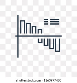 Bar chart vector icon isolated on transparent background, Bar chart logo concept