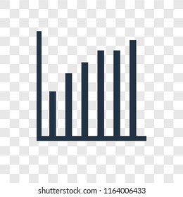 Bar chart vector icon isolated on transparent background, Bar chart logo concept