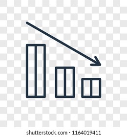 Bar chart vector icon isolated on transparent background, Bar chart logo concept