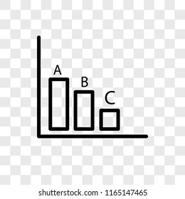 Bar chart vector icon isolated on transparent background, Bar chart logo concept
