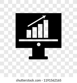Bar chart vector icon isolated on transparent background, Bar chart transparency logo concept