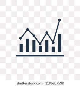 Bar chart vector icon isolated on transparent background, Bar chart transparency concept can be used web and mobile