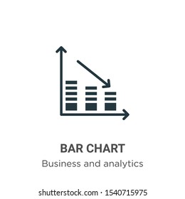 Bar chart vector icon on white background. Flat vector bar chart icon symbol sign from modern business and analytics collection for mobile concept and web apps design.