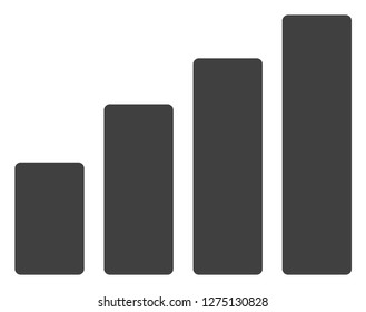 Bar chart vector icon symbol. Flat pictogram is isolated on a white background. Bar chart pictogram designed with simple style.