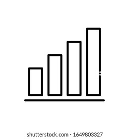 Bar Chart Vector Line Icon. illustration Style EPS 10 File