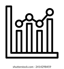 Bar Chart Vector Line Icon Design