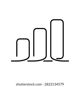 Bar Chart Vector Line Illustration