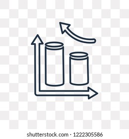 Bar chart vector outline icon isolated on transparent background, high quality linear Bar chart transparency concept can be used web and mobile
