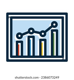 Bar Chart Vector Thick Line Filled Dark Colors Icons For Personal And Commercial Use.
