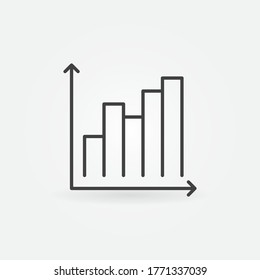 Bar Chart vector thin line concept simple icon or design element