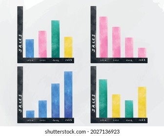 Bar Chart In Watercolor Style