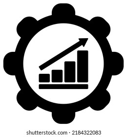Bar chart and wheel on white