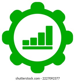 Gráfico de barras y rueda en blanco