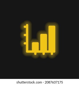 Bar Chart yellow glowing neon icon