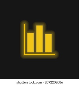 Bar Chart yellow glowing neon icon
