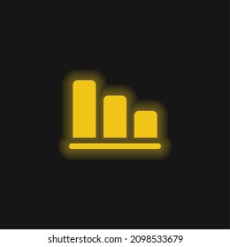 Bar Chart yellow glowing neon icon