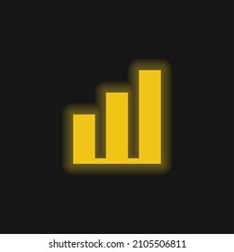Bar Chart yellow glowing neon icon
