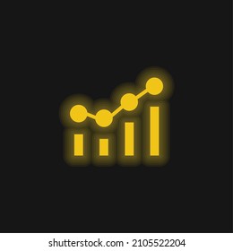 Bar Chart yellow glowing neon icon