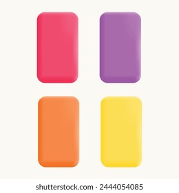 Bar charts are colored red, purple, orange, and yellow. 3D vector Illustration