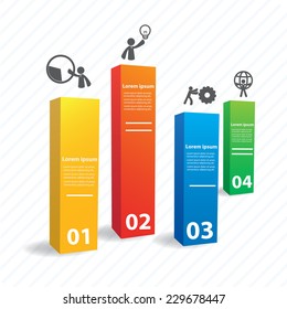 Bar charts. Colorful vector design for workflow layout, diagram, number options, web design, presentation template, infographics.