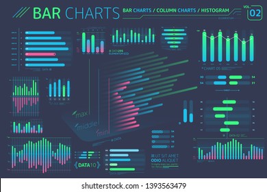 Bar Charts, Column Charts And Histograms Infographic Elements