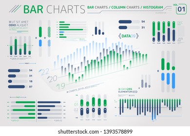 Bar Charts, Column Charts And Histograms Infographic Elements