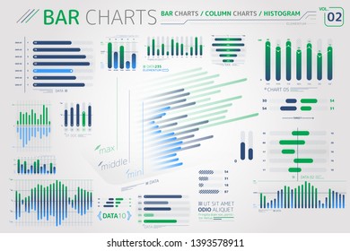 Bar Charts, Column Charts And Histograms Infographic Elements