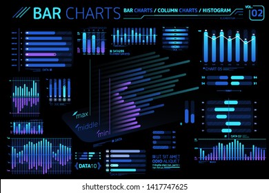 Bar Charts, Column Charts And Histograms Infographic Elements