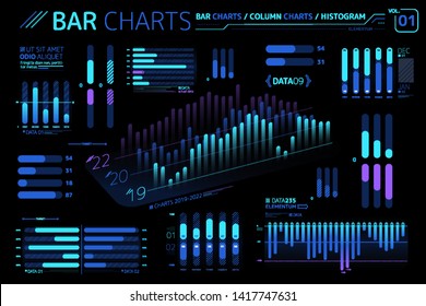 Bar Charts, Column Charts And Histograms Infographic Elements