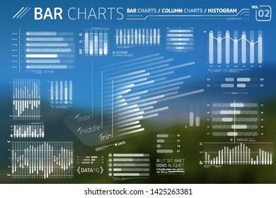 Bar Charts, Column Charts And Histograms Infographic Elements