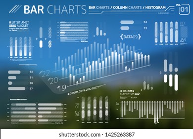 Bar Charts, Column Charts And Histograms Infographic Elements