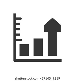 Bar Charts Icon Black and White Vector Graphic