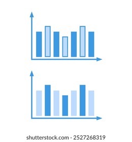 Bar charts icon graphic  illustration