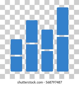 Bar Charts icon. Vector illustration style is flat iconic symbol, cobalt color, transparent background. Designed for web and software interfaces.