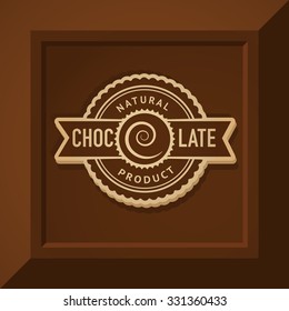bar choco vintage real vector logotype pattern of fancy handicraft food label on brown bar bar choco drink cocoa tan classic scenery work product brown bean black conceptual nurture earth mark darknes
