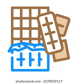 bar chocolate candy food color icon vector. bar chocolate candy food sign. isolated symbol illustration